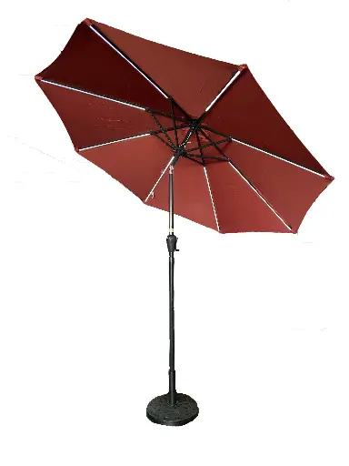Sombrilla con iluminación LED solar 3             